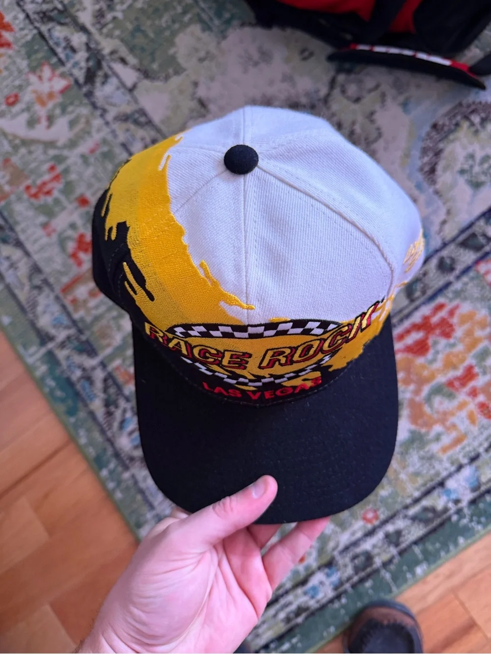 Logo Athletic Black and Yellow Race Rock Las Vegas Cap